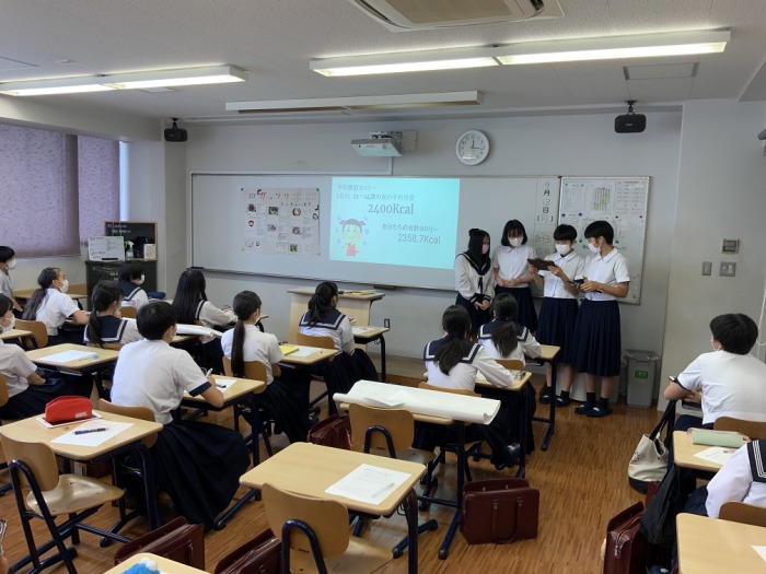 中学３年生　金蘭会中学校―千里金蘭大学食物栄養学科　連携活動;